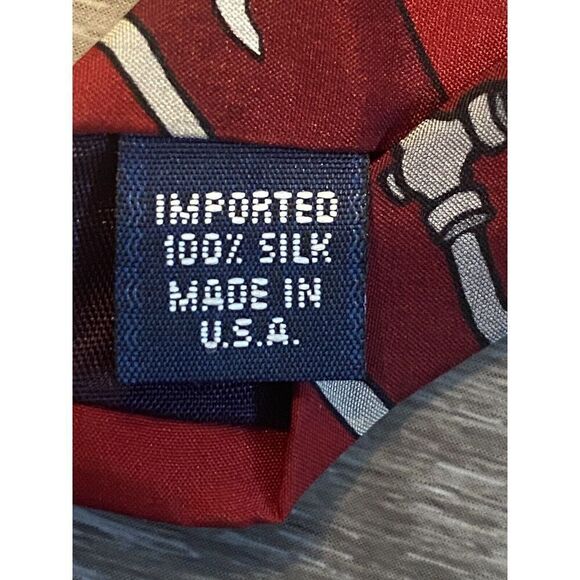 Peanuts Snoopy Mr. Fix It Red Silk Tie Made in USA Vintage - Picture 3 of 5